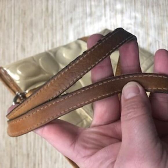 1360 Coach inlaid C Patent leather medium tote Ivory * - Picture 7 of 7